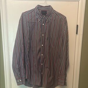Faconnable Classic Multi Striped Cotton Long Sleeve Shirt